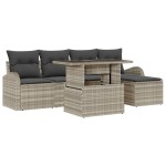 vidaXL Set de canapele pentru grădină 6 pcs Gri deschis Rattan poli