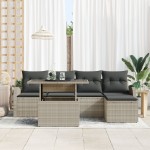vidaXL Set de canapele pentru grădină 6 pcs Gri deschis Rattan poli