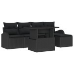 vidaXL Set de canapele pentru grădină cu pernă 6 pcs Negru Rattan poli vidaXL Set de canapele pentru grădină cu pernă 6 pcs Negru Rattan poli