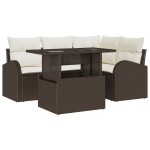 vidaXL Set de canapele pentru grădină 5 pcs Maro 100 x 55 x 73 cm