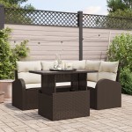 vidaXL Set de canapele pentru grădină 5 pcs Maro 100 x 55 x 73 cm