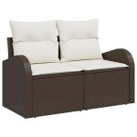 vidaXL Set de canapele pentru grădină 5 pcs Maro 100 x 55 x 73 cm