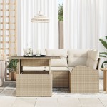 vidaXL Set de canapele pentru grădină 5 pcs Bej 100 x 55 x 73 cm
