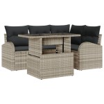 vidaXL Set de canapele pentru grădină cu pernă 5 pcs Gri deschis vidaXL Set de canapele pentru grădină cu pernă 5 pcs Gri deschis