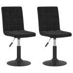 vidaXL Scaune de bucătărie pivotante, 2 buc., negru, catifea vidaXL Scaune de bucătărie pivotante, 2 buc., negru, catifea