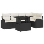 vidaXL Set de canapele pentru grădină 6 pcs Negru 100 x 55 x 73 cm
