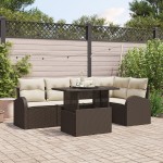 vidaXL Set de canapele pentru grădină 6 pcs Maro 100 x 55 x 73 cm