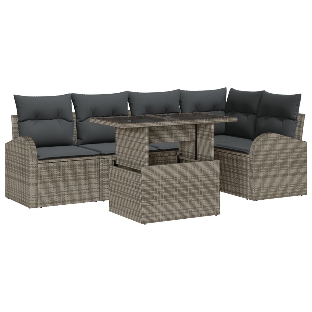 vidaXL Set de canapele pentru grădină 6 pcs Gri 100 x 55 x 73 cm