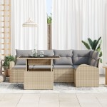vidaXL Set de canapele pentru grădină 6 pcs Bej 100 x 55 x 73 cm