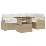 vidaXL Set de canapele pentru grădină 6 pcs Bej 100 x 55 x 73 cm