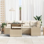 vidaXL Set de canapele pentru grădină 6 pcs Bej 100 x 55 x 73 cm