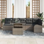 vidaXL Set de canapele pentru grădină 7 pcs Gri 100 x 55 x 73 cm