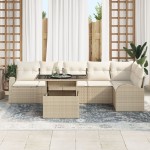 vidaXL Set de canapele pentru grădină 7 pcs Bej 100 x 55 x 73 cm