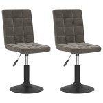 vidaXL Scaune de bucătărie pivotante, 2 buc, gri închis, catifea