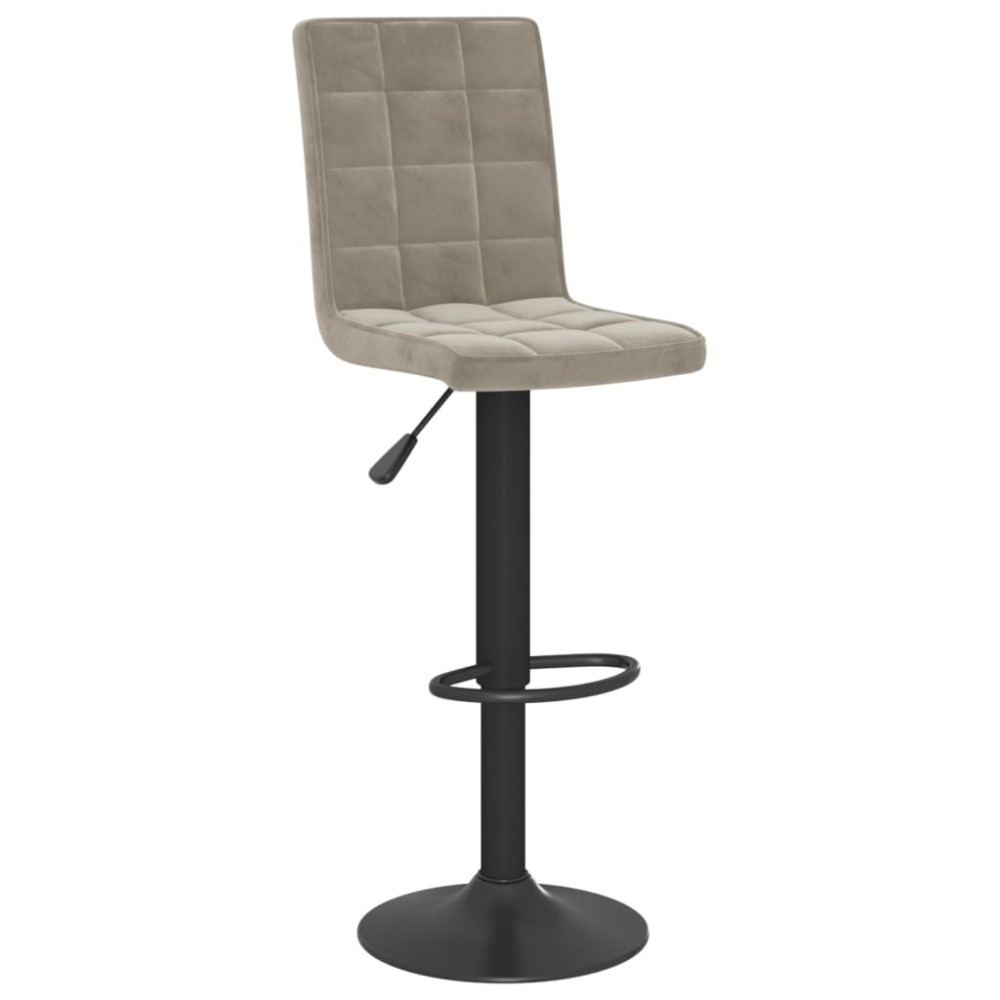 vidaXL Scaun de bar, gri deschis, catifea