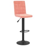 vidaXL Scaun de bar, roz, catifea vidaXL Scaun de bar, roz, catifea