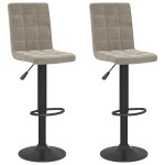 vidaXL Scaune de bar, 2 buc., gri deschis, catifea vidaXL Scaune de bar, 2 buc., gri deschis, catifea