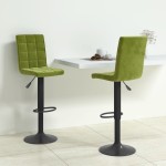 vidaXL Scaune de bar, 2 buc., verde deschis, catifea vidaXL Scaune de bar, 2 buc., verde deschis, catifea
