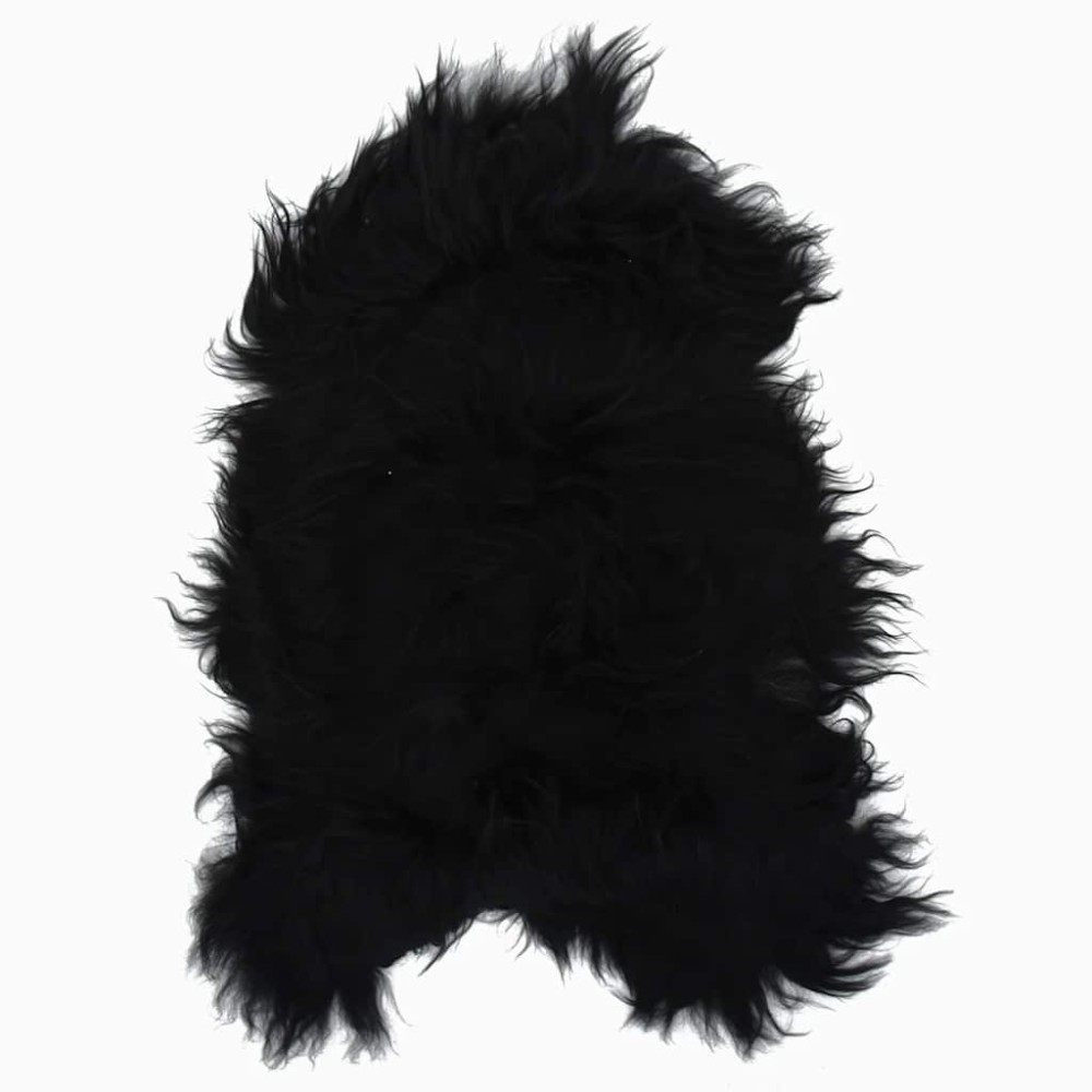 vidaXL Husă de scaun piele de oaie islandeză, negru, 70x110 cm