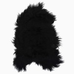 vidaXL Husă de scaun piele de oaie islandeză, negru, 70x110 cm