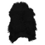 vidaXL Husă de scaun piele de oaie islandeză, negru, 70x110 cm