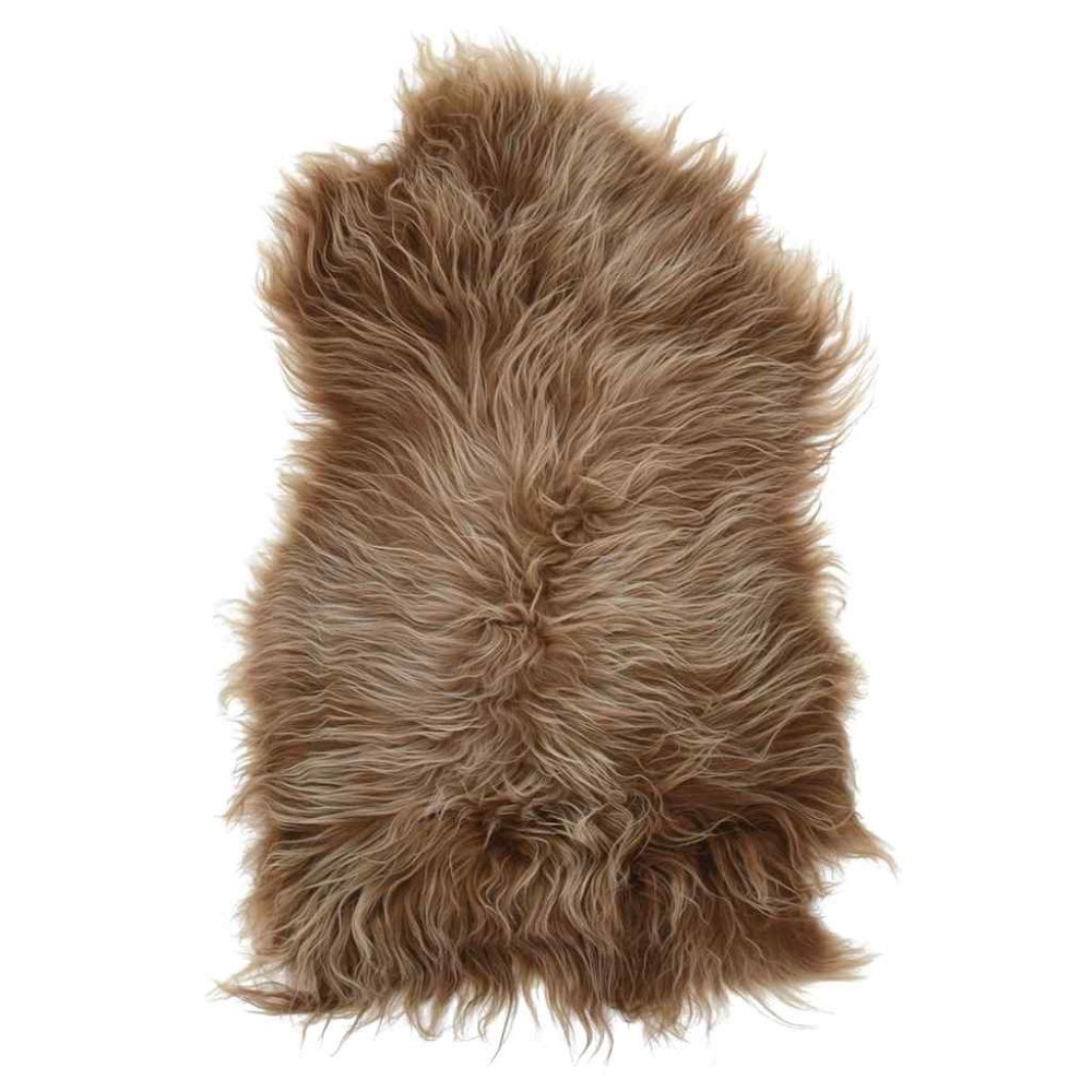 vidaXL Husă de scaun piele de oaie islandeză, maro, 70x110 cm