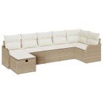 vidaXL Set de canapele pentru grădină cu pernă 7 pcs bej și crem vidaXL Set de canapele pentru grădină cu pernă 7 pcs bej și crem