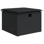 Set canapea de grădină vidaXL 7 piese cu perne Negru Ratan Poli Set canapea de grădină vidaXL 7 piese cu perne Negru Ratan Poli