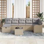 vidaXL Set de canapele pentru grădină 8 pcs bej și gri deschis