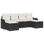 vidaXL Set de canapele pentru grădină cu pernă 6 pcs negru și crem vidaXL Set de canapele pentru grădină cu pernă 6 pcs negru și crem