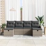 vidaXL Set de canapele pentru grădină 6 pcs Gri 231 x 117 x 85 cm