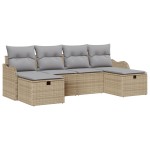 vidaXL Set de canapele pentru grădină 6 pcs bej și gri deschis