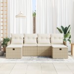 vidaXL Set de canapele pentru grădină cu pernă 6 pcs bej și crem