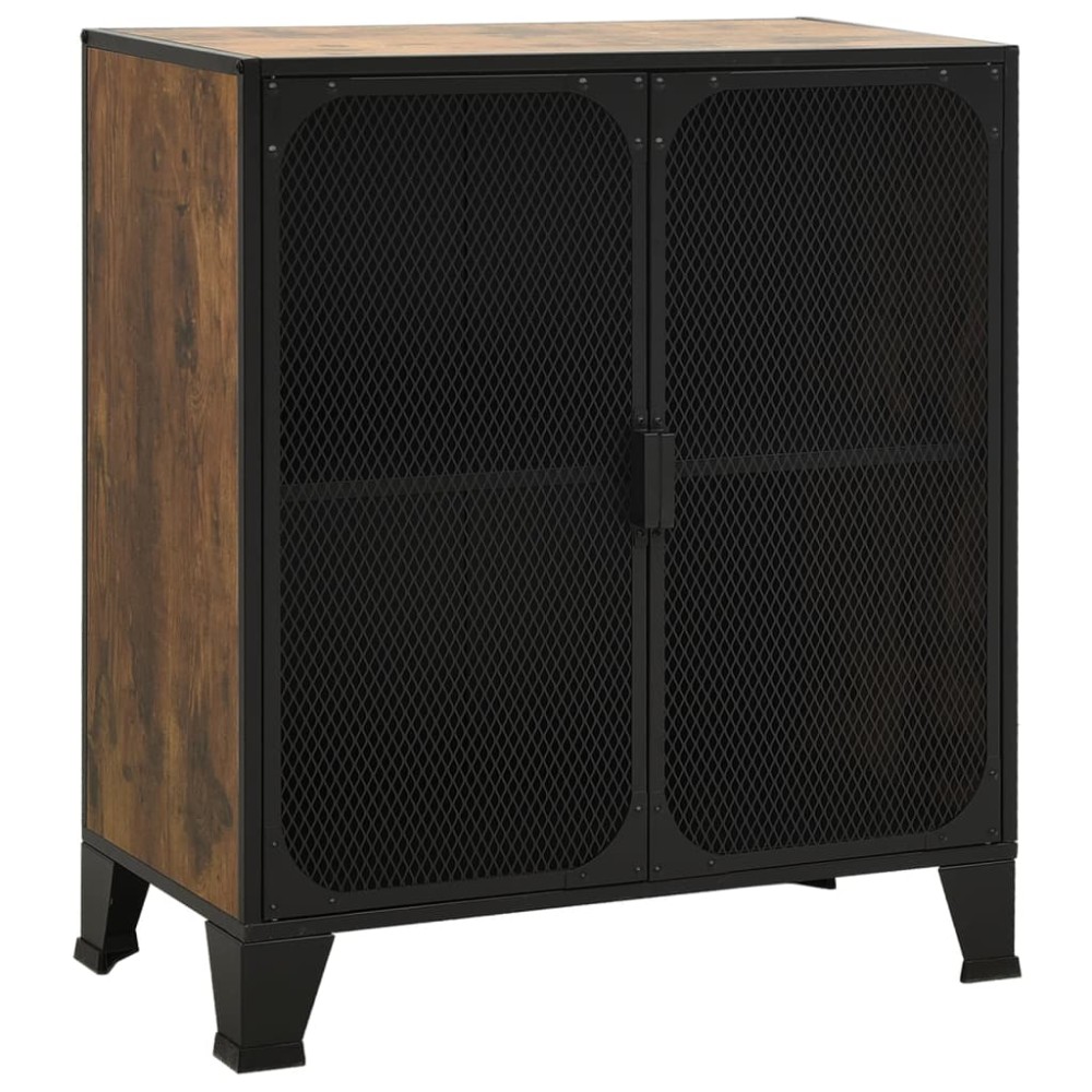 vidaXL Dulap de depozitare în stil rustic,maro,72x36x82cm,metal și MDF