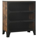 vidaXL Dulap de depozitare ,maro rustic,72x36x82cm,metal și MDF