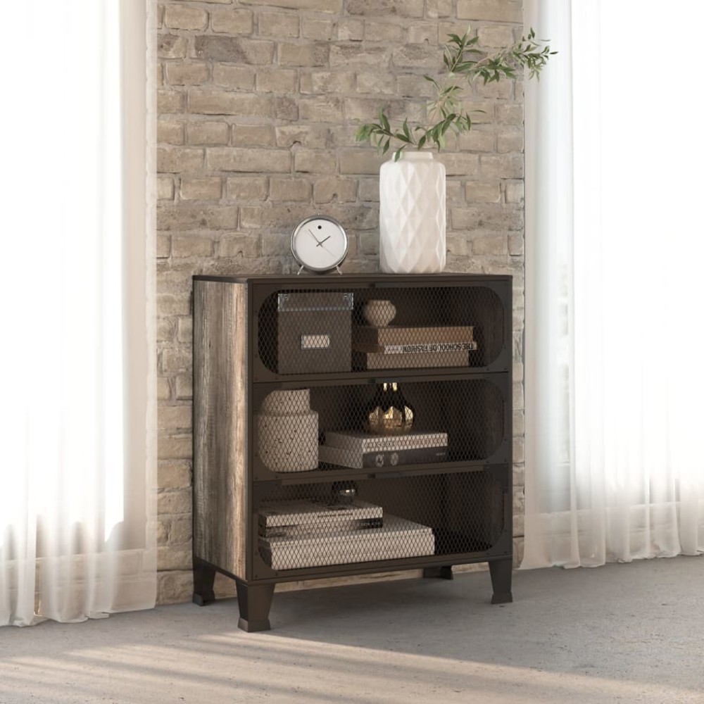 vidaXL Dulap de depozitare,gri,72x36x82cm,metal și MDF