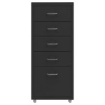 vidaXL Fișet mobil, negru, 28x41x69 cm, metal vidaXL Fișet mobil, negru, 28x41x69 cm, metal