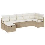 vidaXL Set de canapele pentru grădină cu pernă 7 pcs bej și crem vidaXL Set de canapele pentru grădină cu pernă 7 pcs bej și crem