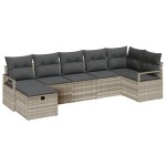 vidaXL Set de canapele pentru grădină cu pernă 7 pcs Gri deschis vidaXL Set de canapele pentru grădină cu pernă 7 pcs Gri deschis