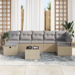 vidaXL Set de canapele pentru grădină 8 pcs bej și gri deschis