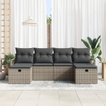 vidaXL Set de canapele pentru grădină 6 pcs Gri 230 x 117 x 85 cm