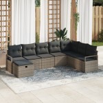 vidaXL Set de canapele pentru grădină 8 pcs Gri 287 x 177 x 85 cm