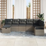vidaXL Set de canapele pentru grădină 8 pcs Gri 287 x 177 x 85 cm