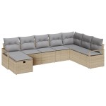 vidaXL Set de canapele pentru grădină 8 pcs bej și gri deschis