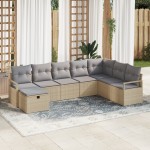 vidaXL Set de canapele pentru grădină 8 pcs bej și gri deschis
