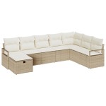vidaXL Set de canapele pentru grădină cu pernă 8 pcs bej și crem