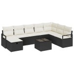vidaXL Set de canapele pentru grădină cu pernă 9 pcs negru și crem vidaXL Set de canapele pentru grădină cu pernă 9 pcs negru și crem
