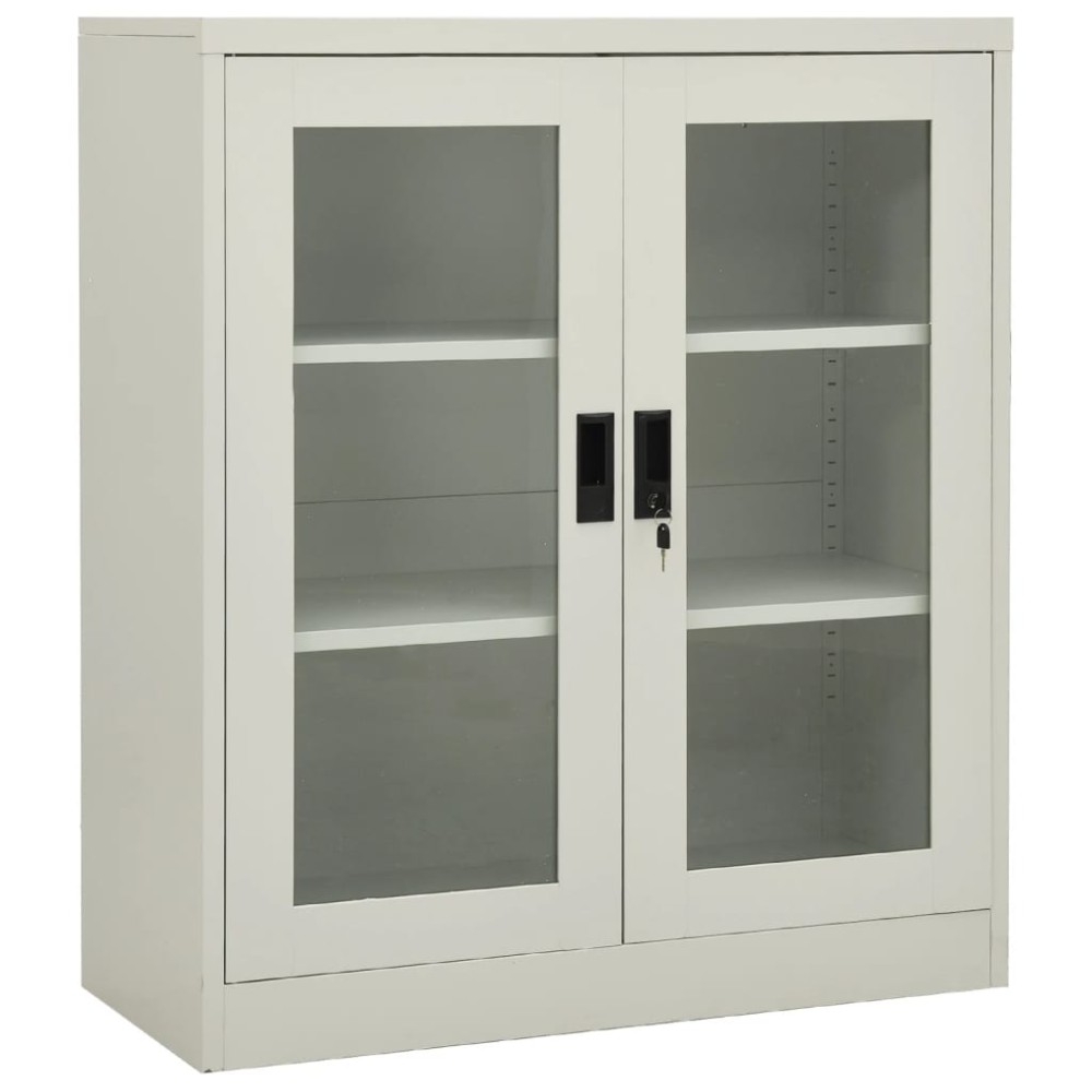 vidaXL Dulap de birou, gri deschis, 90x40x105 cm, oțel
