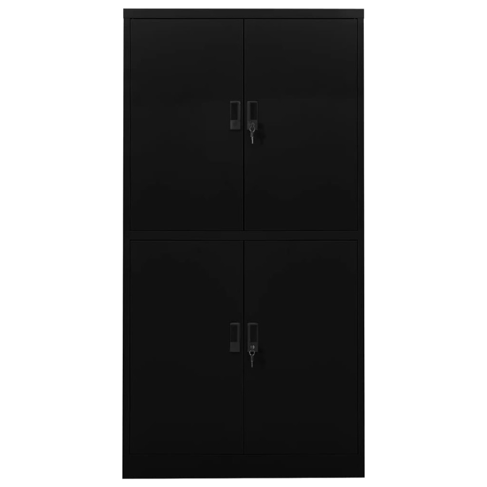 vidaXL Dulap de birou, negru, 90x40x180 cm, oțel