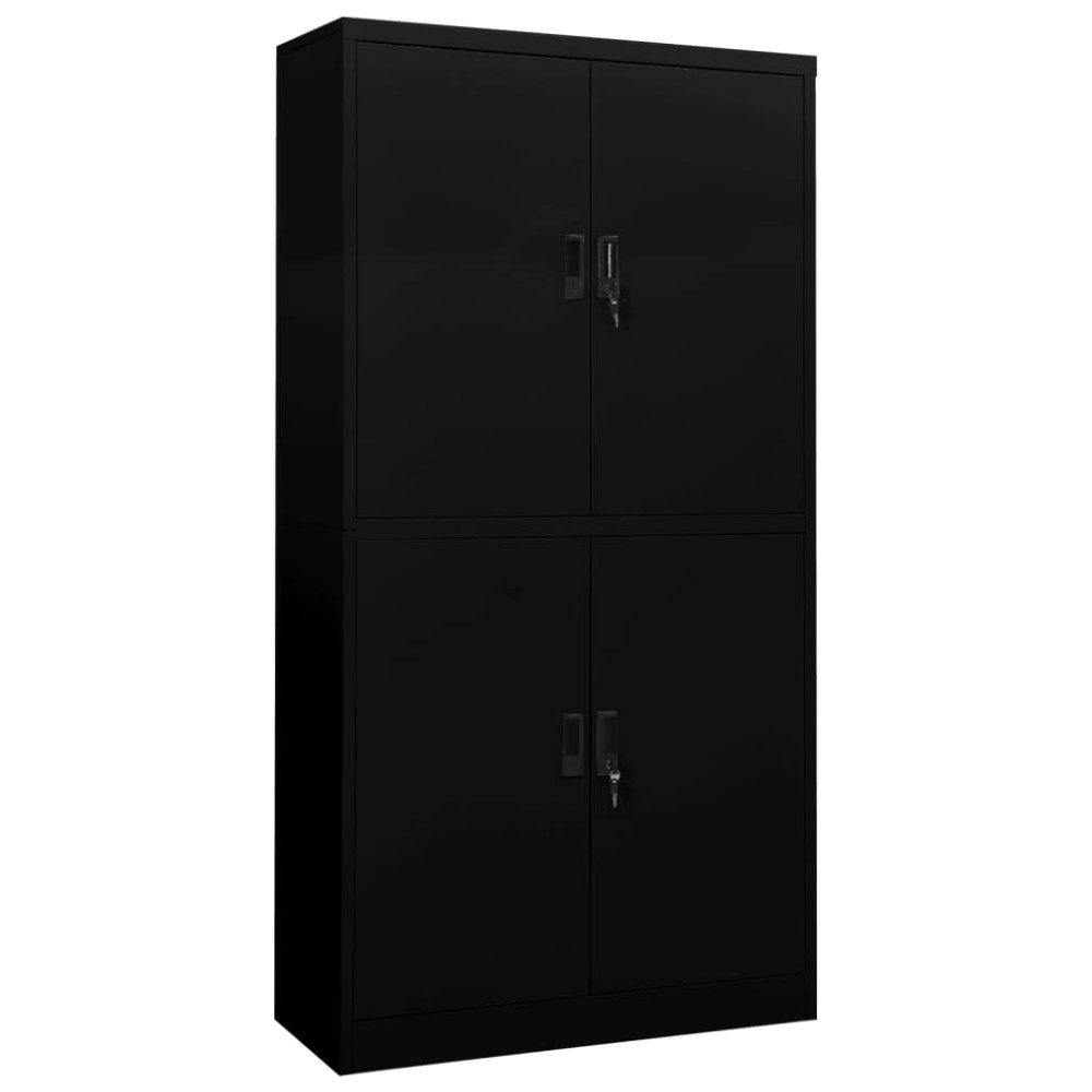 vidaXL Dulap de birou, negru, 90x40x180 cm, oțel